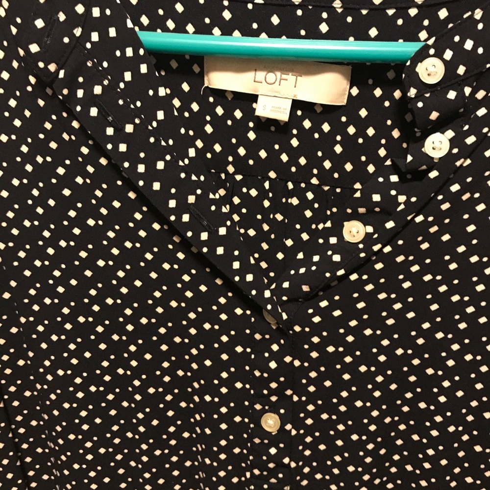 Loft Black Patterned Blouse - image 3